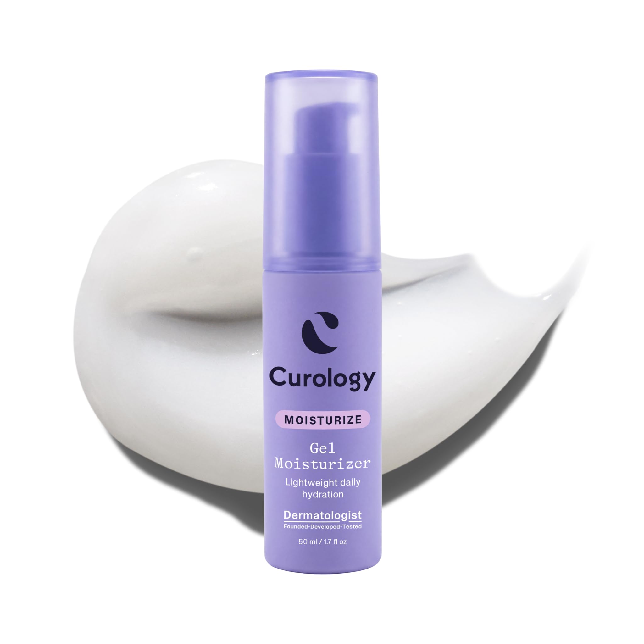 Curology Gel Face Moisturizer, Hyaluronic Acid Lotion for All Skin Types | Lightweight non greasy, glycerin helps reduce fine lines, buildable daily use formula, fragrance free, vegan and cruelty free