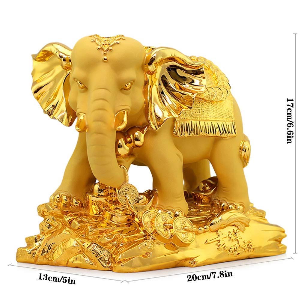 Figuras de Elefante de la Suerte, decoración de Apertura de Regalo, decoración Artesanal, decoración de Regalo para Suerte y Riqueza, hogar u Oficina, estatuas, Escultura de