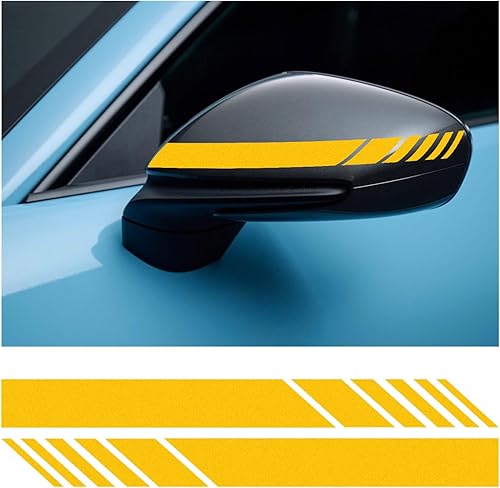 2 calcomanías para espejo retrovisor de automóvil, 5.51 x 0.55 pulgadas, impermeables, para espejo retrovisor lateral, rayas universales de