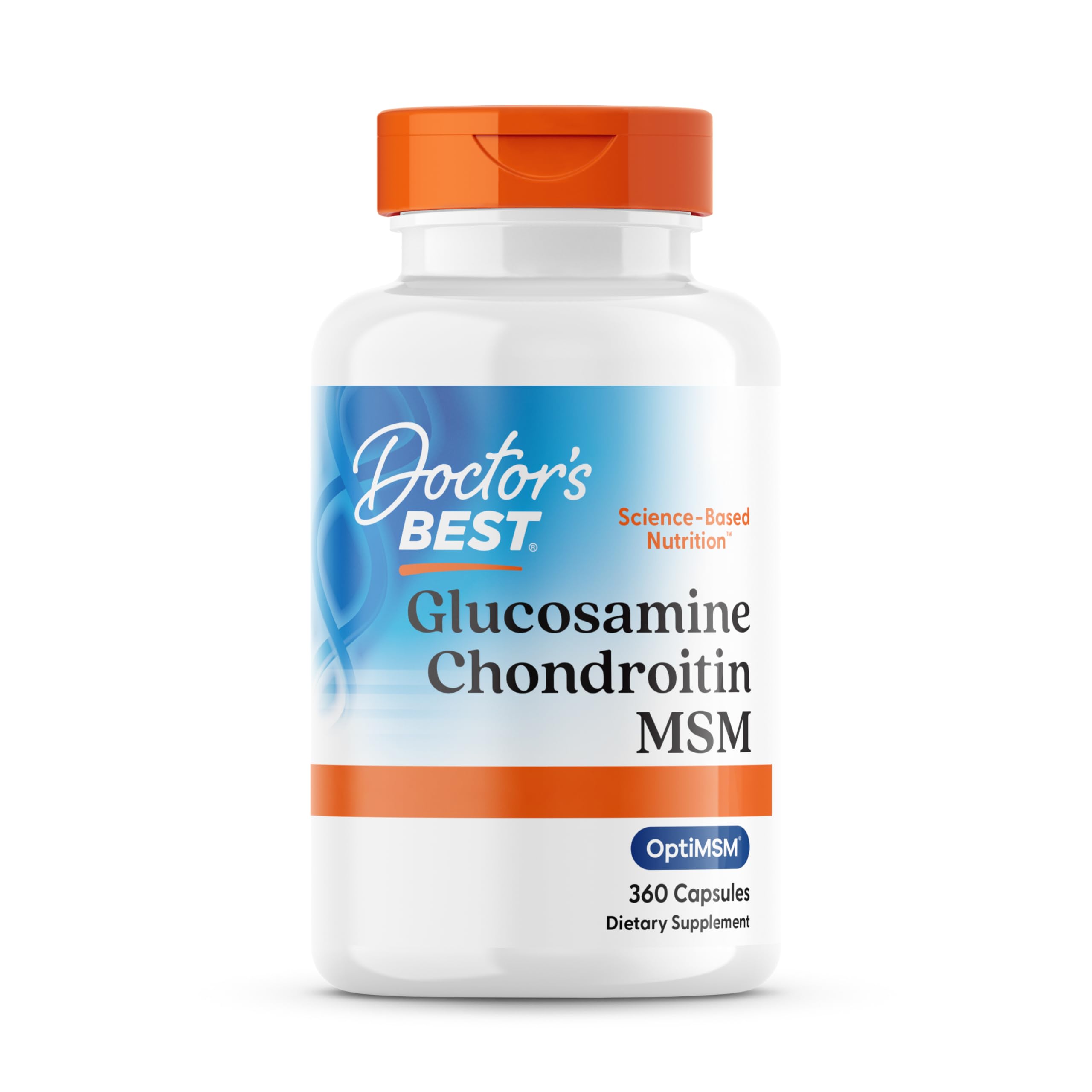 Doctor's Best, Glucosamina-Condroitina MSM, con OptiMSM, 360 Capsule, Testato in Laboratorio, Senza Soia, Senza Glutine, Non OGM