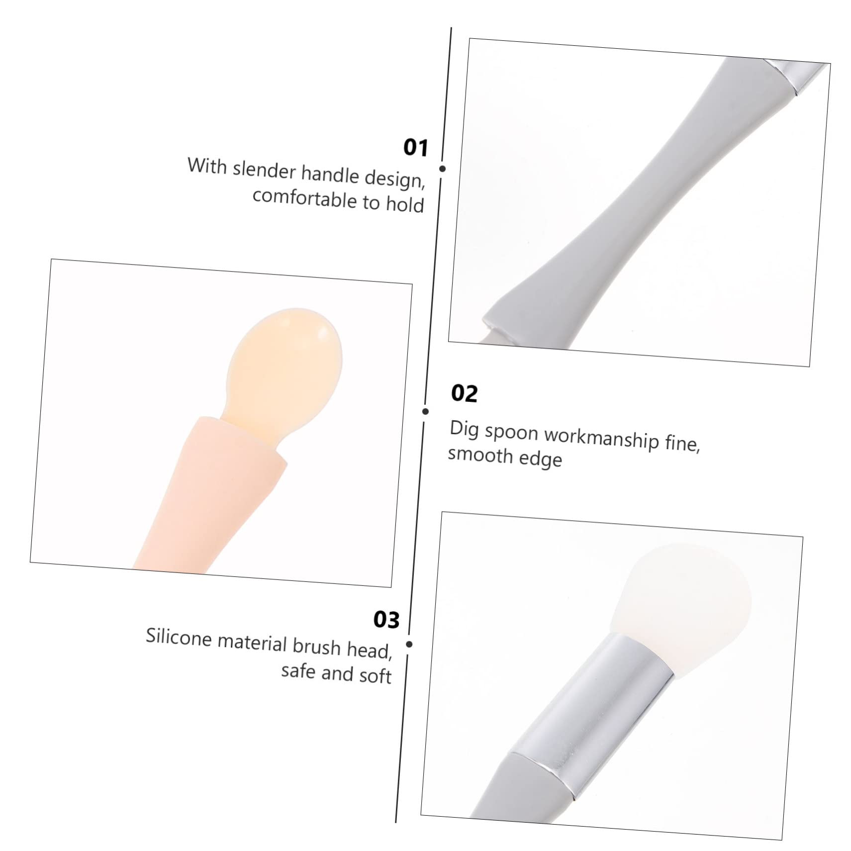 Healeved 20pièces Brosse Double Tête Pour Masque Visage Applicateurs Pour Soins De Peau Outils Multifonctions Aléatoires