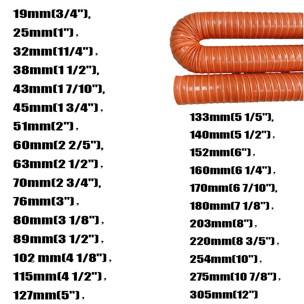 Manguera De Admisión De Aire De Alta Temperatura De Silicona De 25mm 51mm 76mm 89mm 127mm Para Expansión De Gases De Combustión Industriales(70mm(2 3/4"))