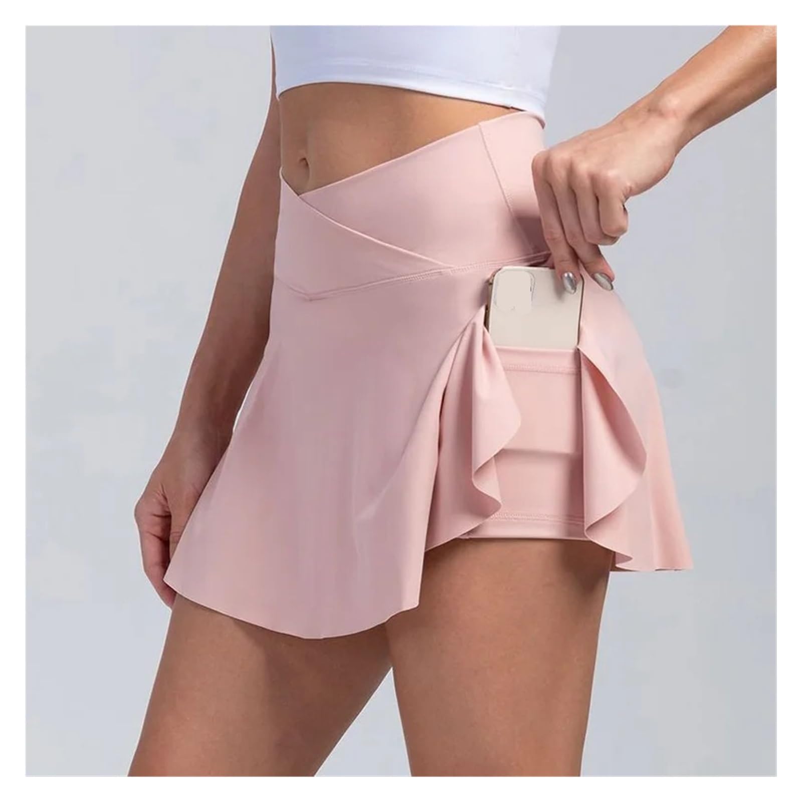 Gonne da Golf Gonna da Tennis Plissettata Donna con Tasche, Pantaloncini, gonne Sportive, Golf Traspiranti Incrociate, Allenamento