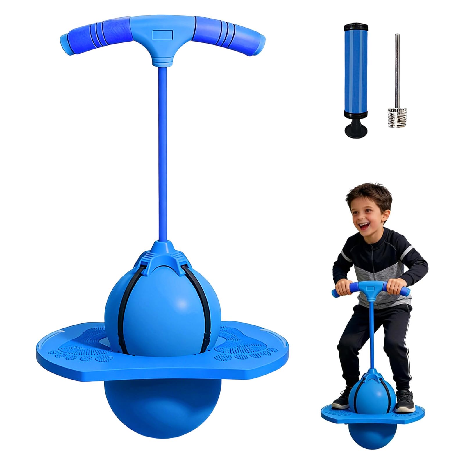Ballon Sauteur Pogo Rose Avec Poignée – 2 En 1 – Pour Adultes Et Enfants – Intérieur Et Extérieur – Pompe Incluse