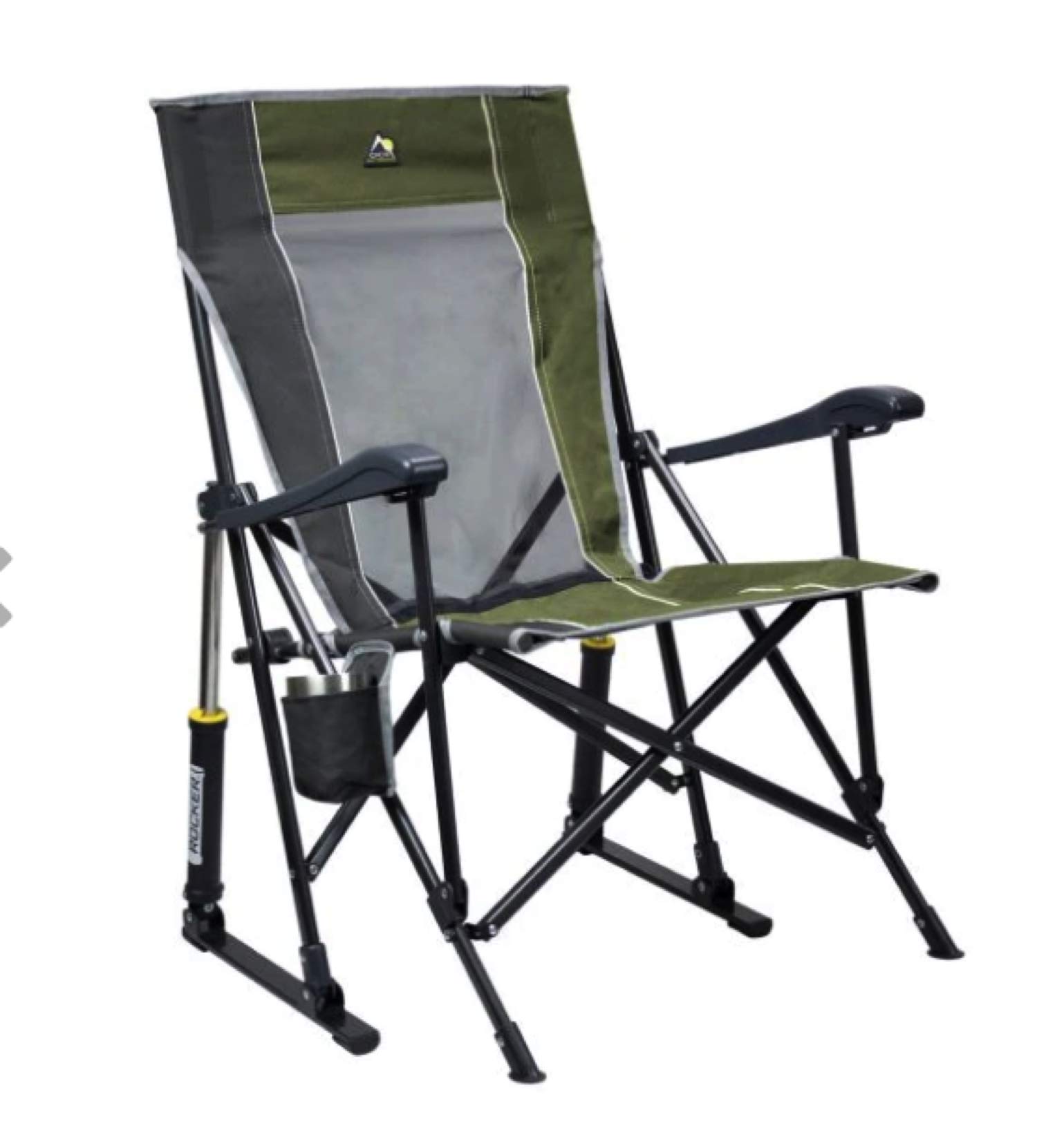 Amazoncom Gci Roadtrip Rocking Chair Outdoor Loden Green Pewter Industrial Scientific