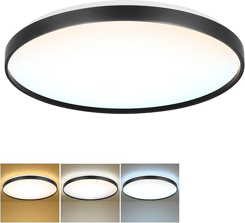 Miniatura 9 de DLLT - Lámpara de techo LED moderna de montaje empotrado de 24 W, 13 pulgadas, redonda, delgada, cerca del techo, lámpara de perfil bajo de grano de