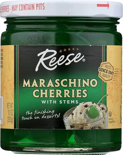 Reese Maraschino Verde con tallo, 10-Ounce tarros (12unidades)