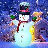 AJY 4FT Christmas Snowman Inflatable LED Lights Indoor Outdoor Yard Lawn Decoration Cute Fun Holiday Blow Up Party Display