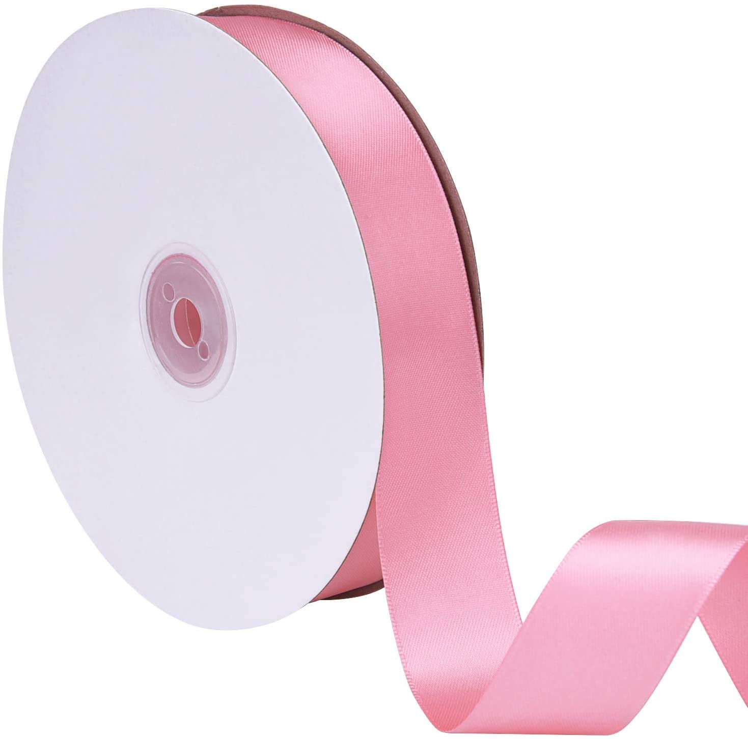 AYF Satin Ribbon Roll, 1 inch Wide 100 Yard Length for Party Decoration, DIY Hair Accessories, Sewing, Gift Wrapping, Invitation Embellishments (Pink)