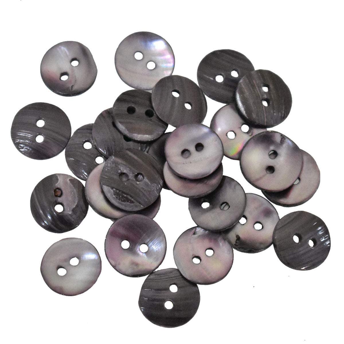 Bhavya Enterprises Shell Buttons 2 Hole for Sewing and Crafting Use (72 Pieces, Purple-1)