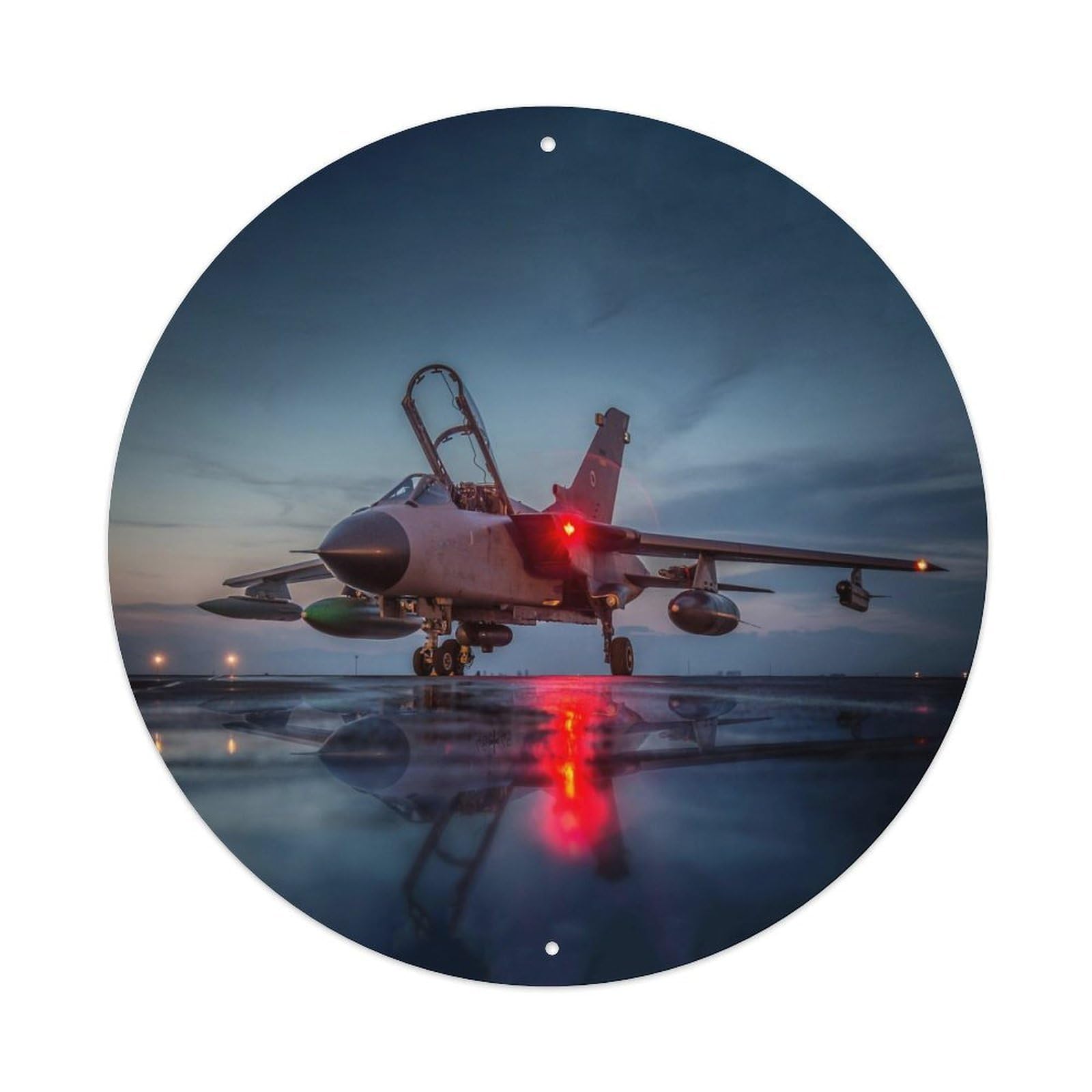 Tornado Fighter Jet Military Aviation Night Metal Tin Sign