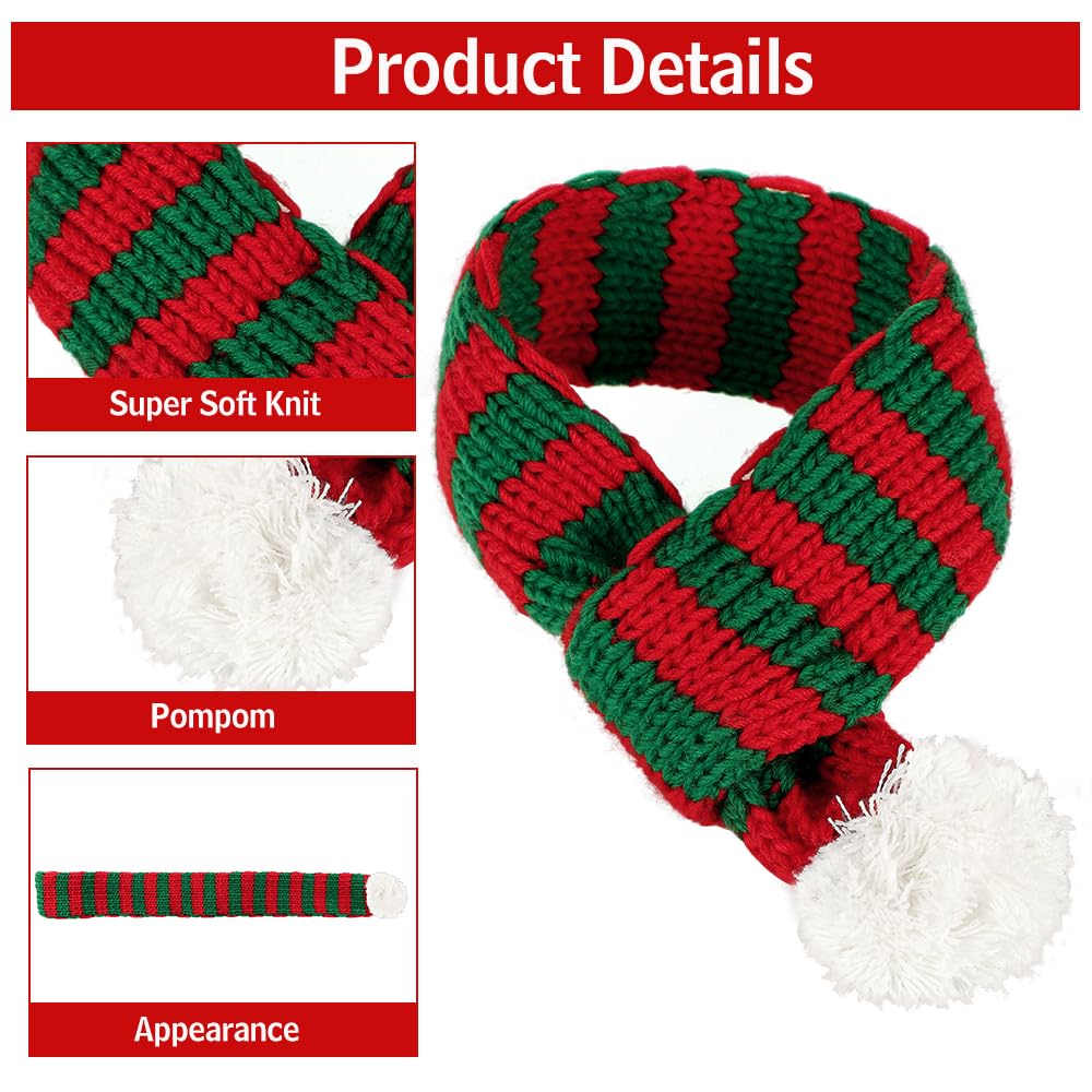 Weihnachtsmann-Schal Für Hunde – Rot, Strick, Verstellbar, Für XS Bis XL, Waschbar
