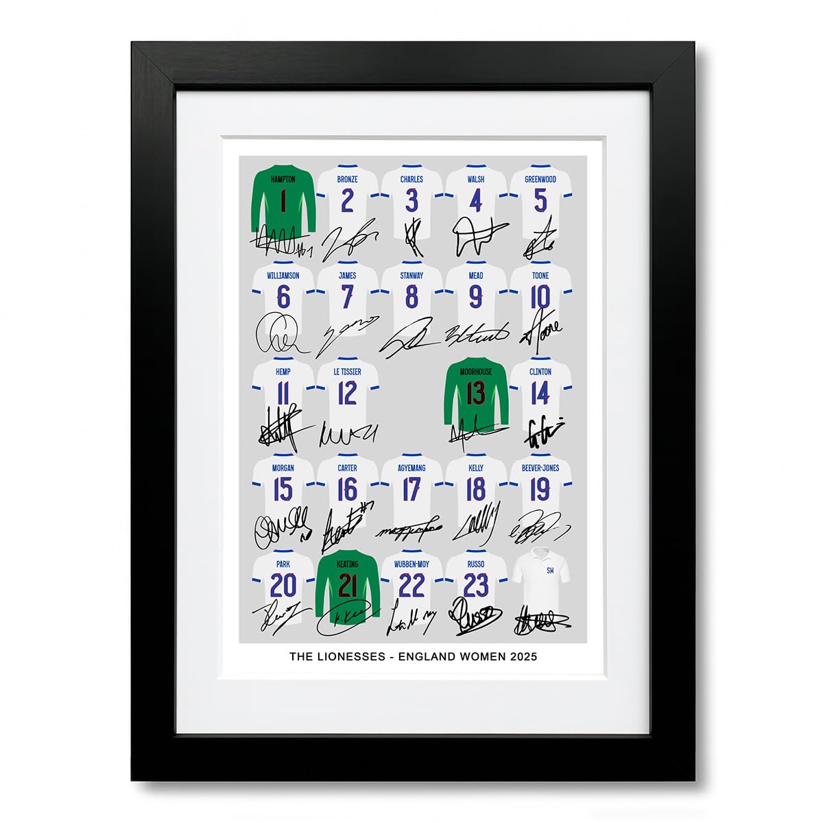 Mounted Gifts Trading Women's A4 Black Framed & Mounted The Lionesses England Team Squad Euro 2025 Signed Poster Photo Print Autograph Framed Memorabilia Gift​ (A4 Black Framed & Mounted)