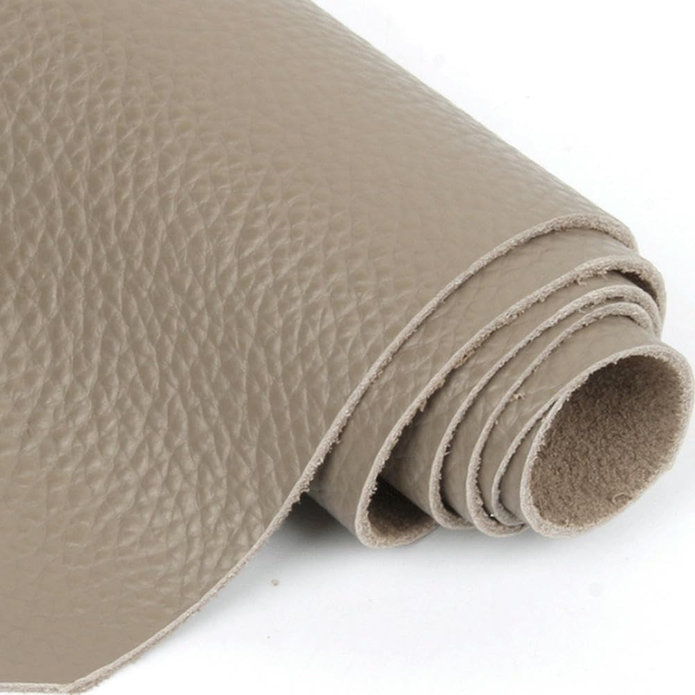 FZRKQBMYELA Cowhide Leather Sheets,Vegetable Tanned Craft 1.5mm Multicolor Multiple Sizes(Light Gray,50x100cm)