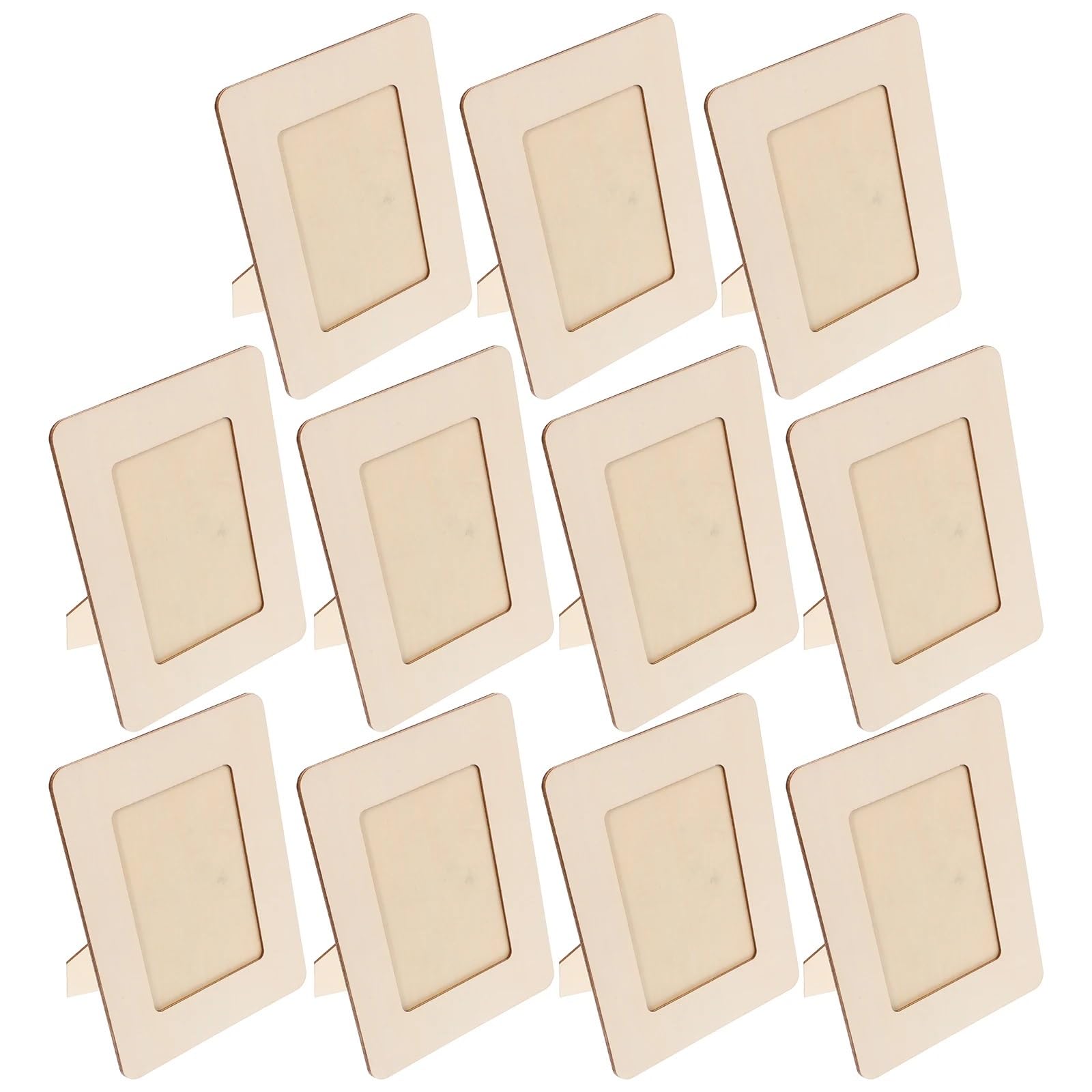 Wooden Picture Frames 10Pcs Children's DIY Photo Frames Unfinished Wood Small Paintable Picture Frames Creative Craft Kits for Kids Artwork Display