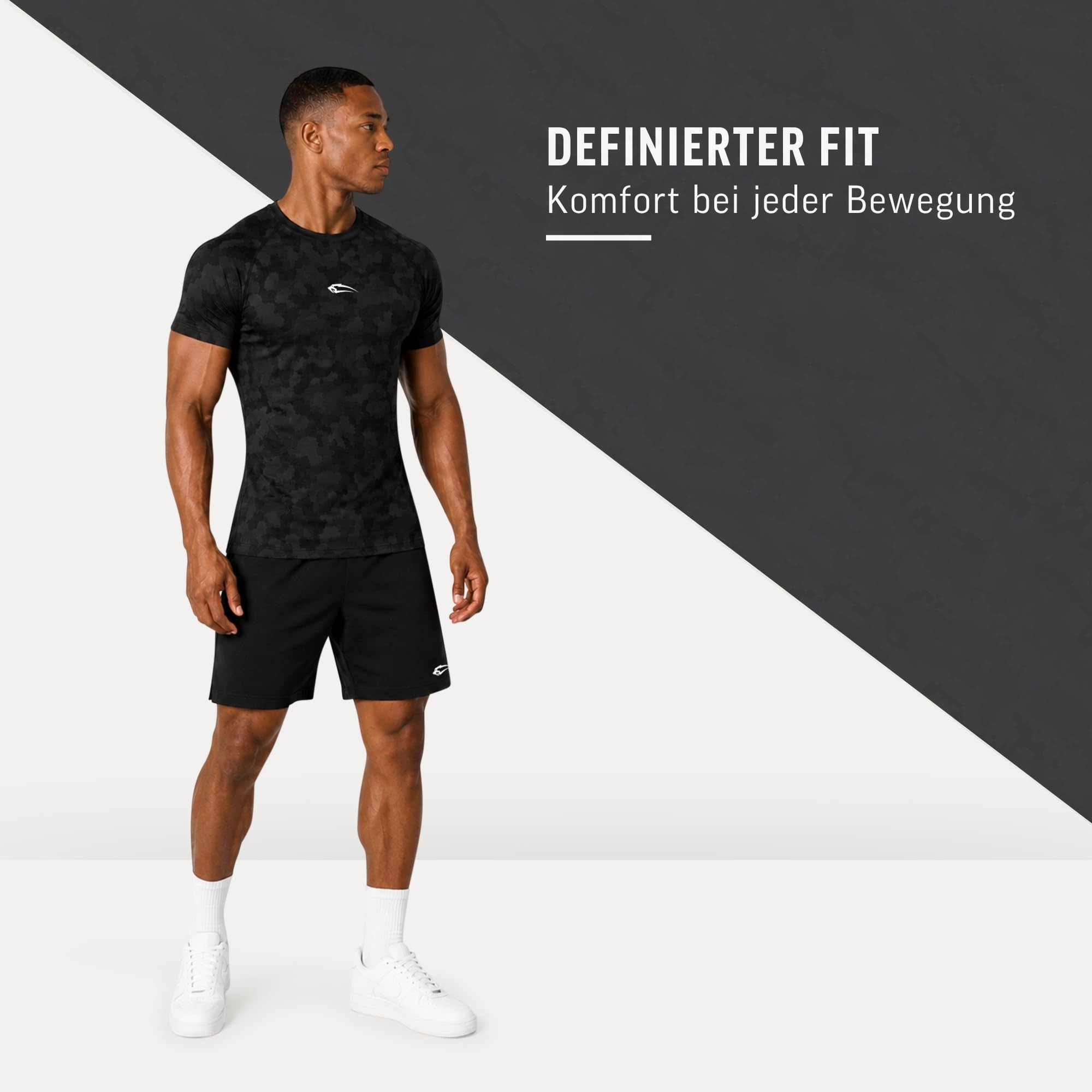 SMILODOX Kompressionsshirt Herren Carnos, Muskelbetontes T-Shirt, Enganliegendes Fitness Shirt, Seamless & Atmungsaktives Trainingshirt mit Body Mapping & feuchtigkeitsregulierung, Gym & Workout