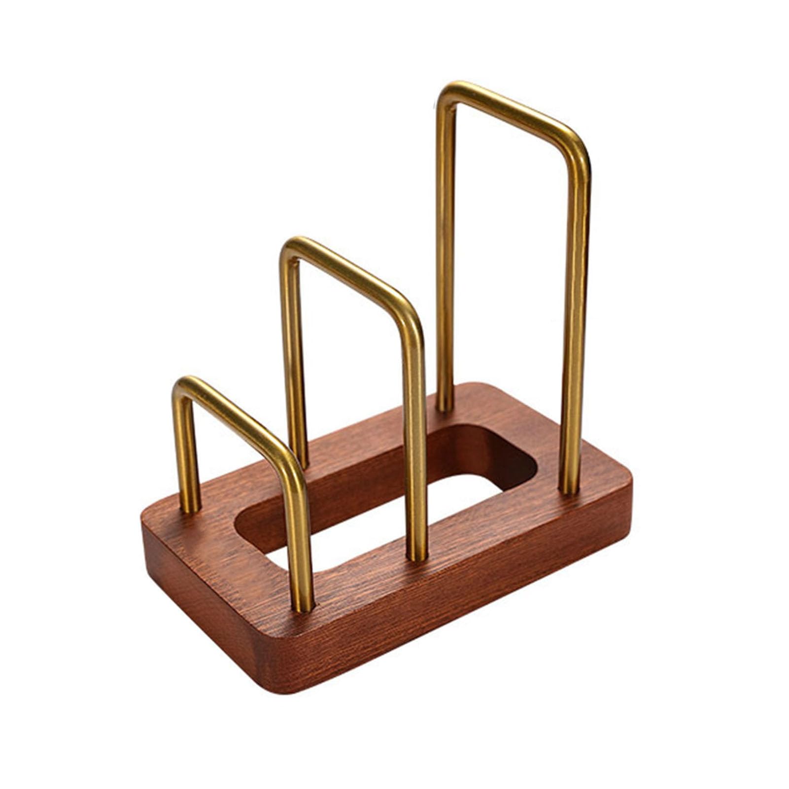 Glifora Kitchen Chopping Board Rack with Wood Base - Multi-Layer Design, Stable Pot Lid Holder, Baking Pan Storage Organiser