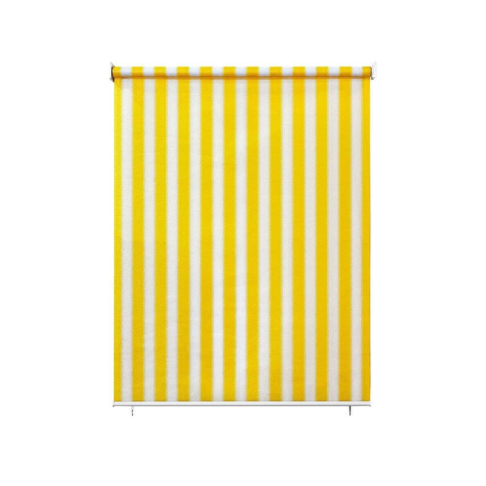 paramondo Estor Vertical Enrollable para Exterior Impermeable Resistente Anti UV Protección de la Privacidad 100 x 140 cm Amarillo-Blanco