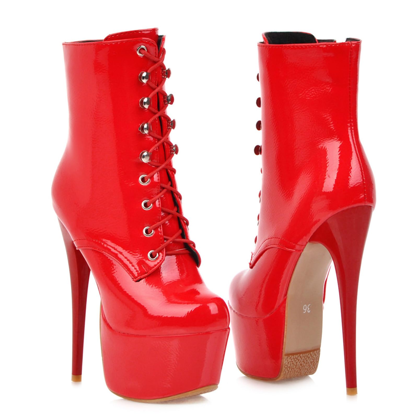 15.5cm Ultra-High Heels Pole Dance Shoes - 7 US - 117 Red