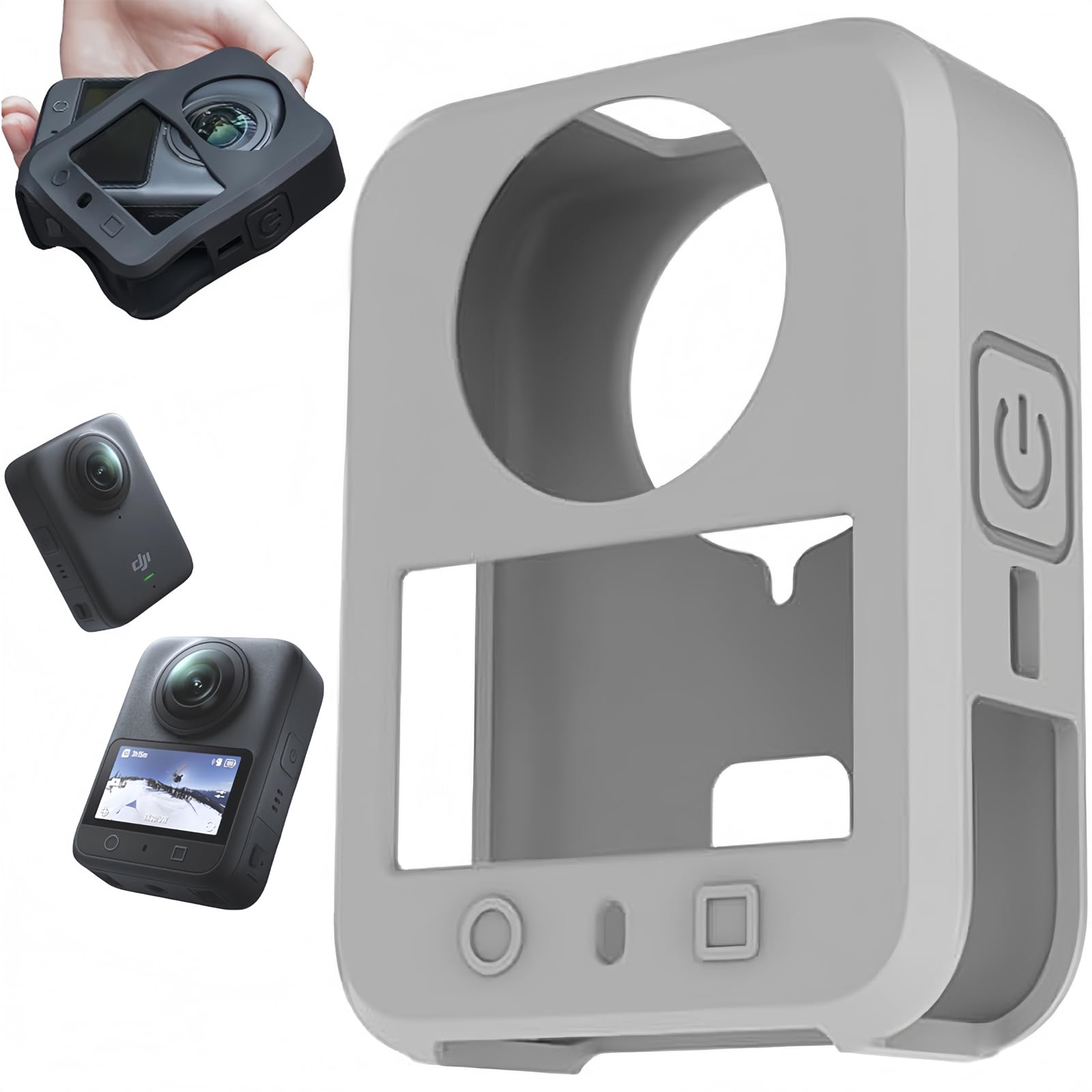 Honlyn Protective Case for DJI Osmo 360, Silicone Camera Case Sleeve Cover Protector Accessories for OSMO 360 (Gray)