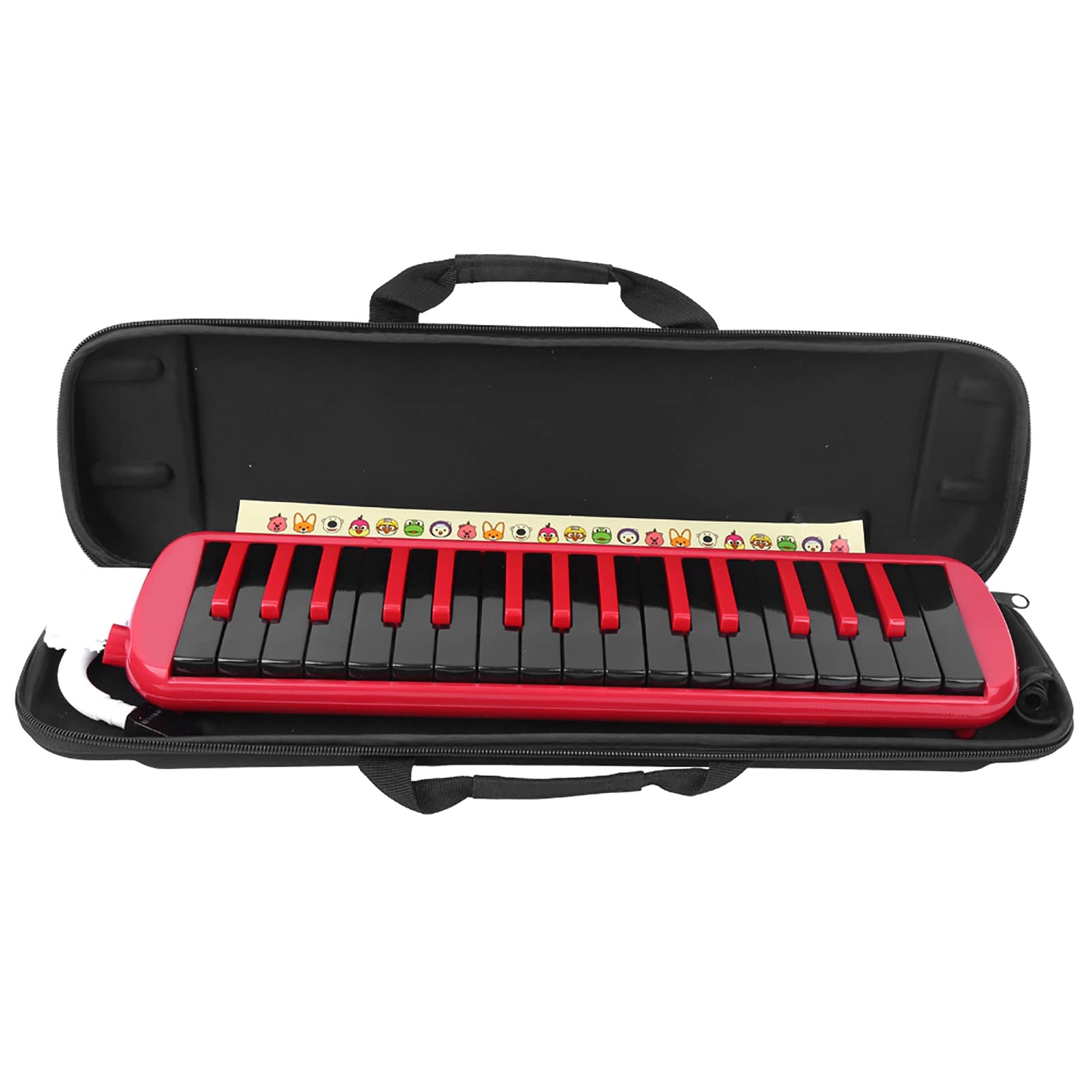 Strumento Melodica 32 tasti stile pianoforte, per principianti amanti della musica con bocchino e borsa per il trasporto nera(Rosso)