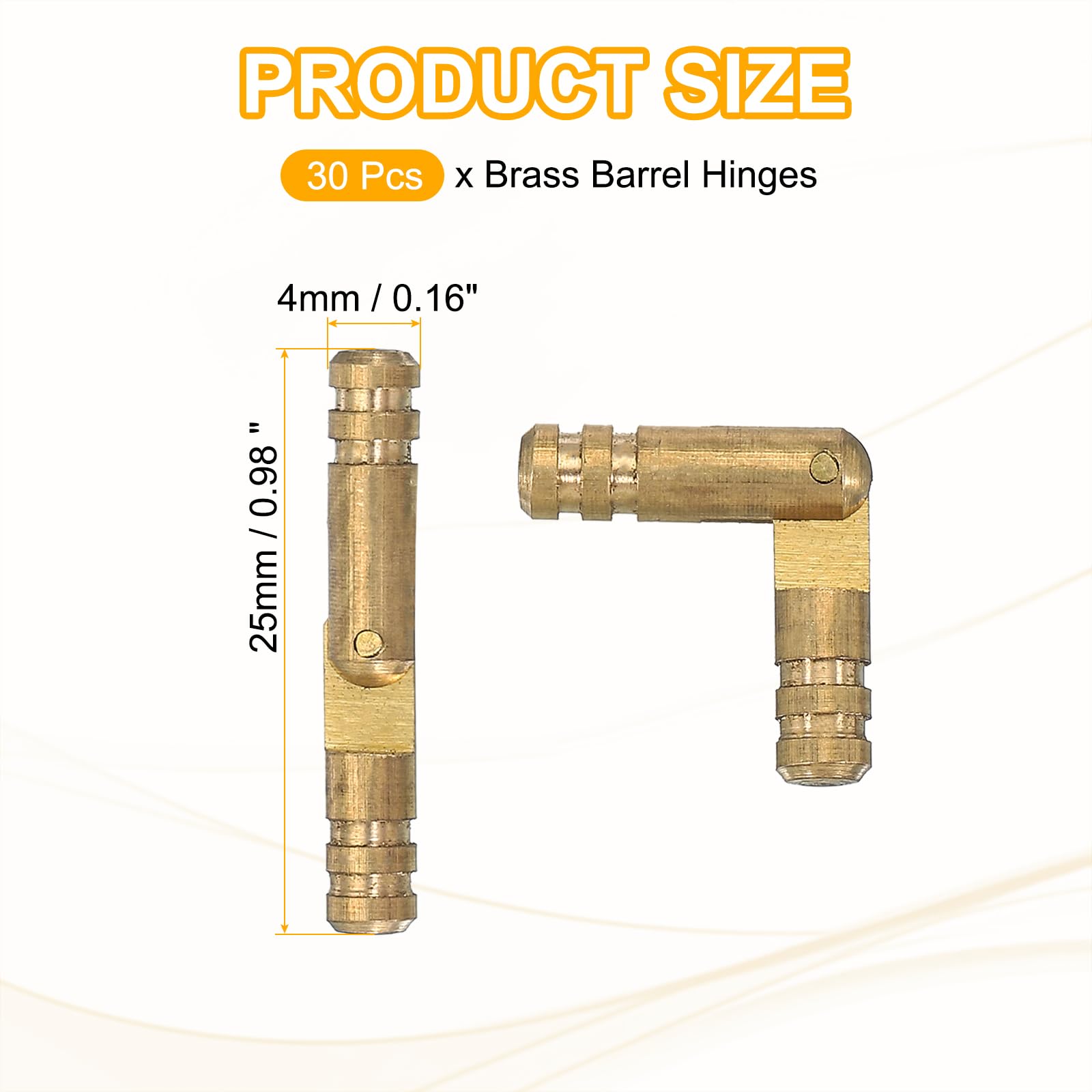 PATIKIL Hidden Brass Barrel Hinges 1"x0.16" - Image 2