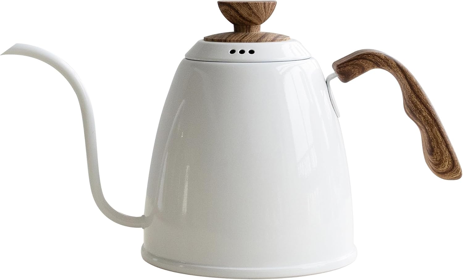 Gooseneck Kettle Pour Over Kettle Coffee Maker Water Tea Kettle Top Drip Stainless Steel For Stove Coffee Spout Pots 1.2 Liter 40 fl oz (White)