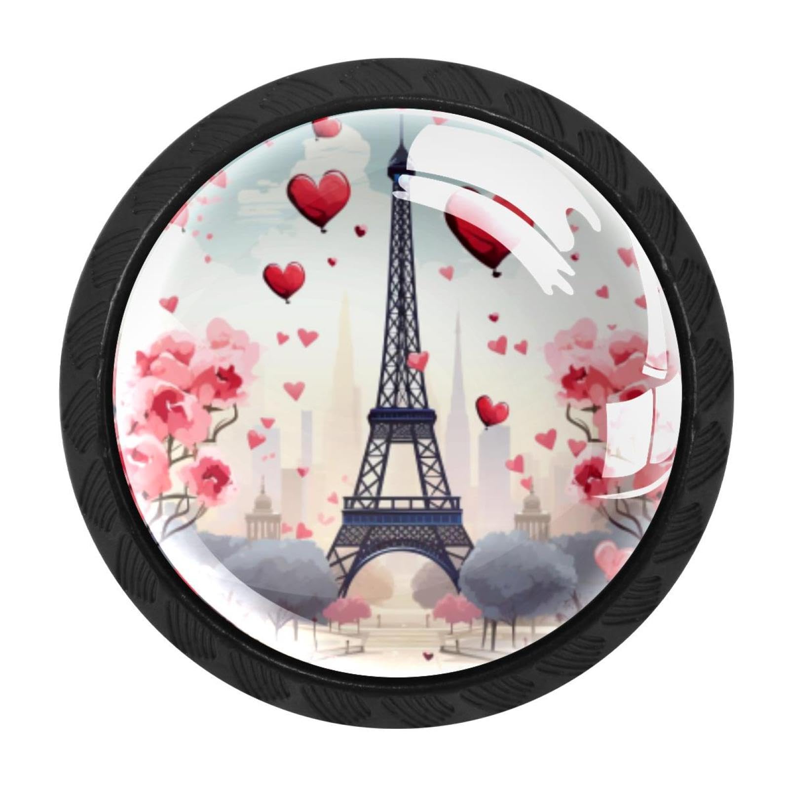 Chenzzzz Multicolored 04 4 Pcs Eiffel Tower Valentine's Day Cabinet Knobs Crystal Drawer Pulls For Kitchen, Bathroom Cabinet, Dresser And Cupboard