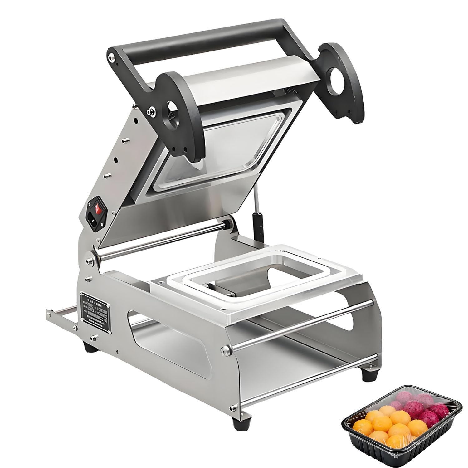 ASerZenith Food Sealing Packing Machine, Sandwich Tray Heat Sealer, 500 Boxes/Hour, 7-8 Trays/Min, Hand Press Food Packaging Machine For Takeaway Boxes