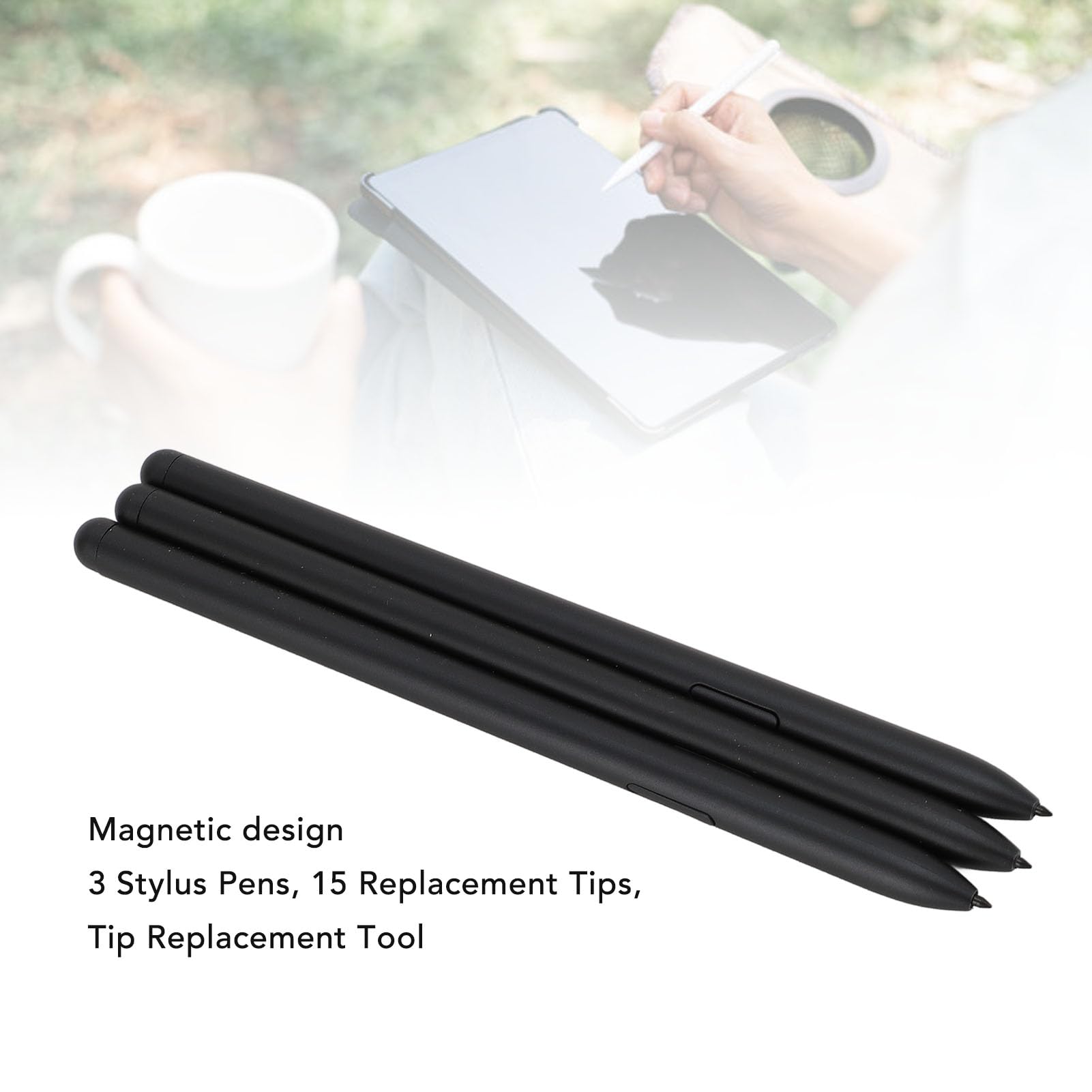 Yunseity Profesional Magnetic Stylus Pen Control Preciso 4096 Sensibilidad de Presión Táctil Pen para Tab S7 S7 Plus Fe Lite, Paquete Integral de Bolígrafos de Reemplazo para Artistas y Diseñadores