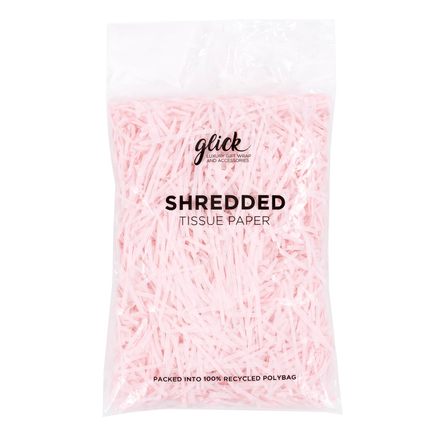 Glick Shredded Light Pink Tissue Paper, 30 Grams Pink Shredded Tissue, Perfect for use in Gift Wrapping