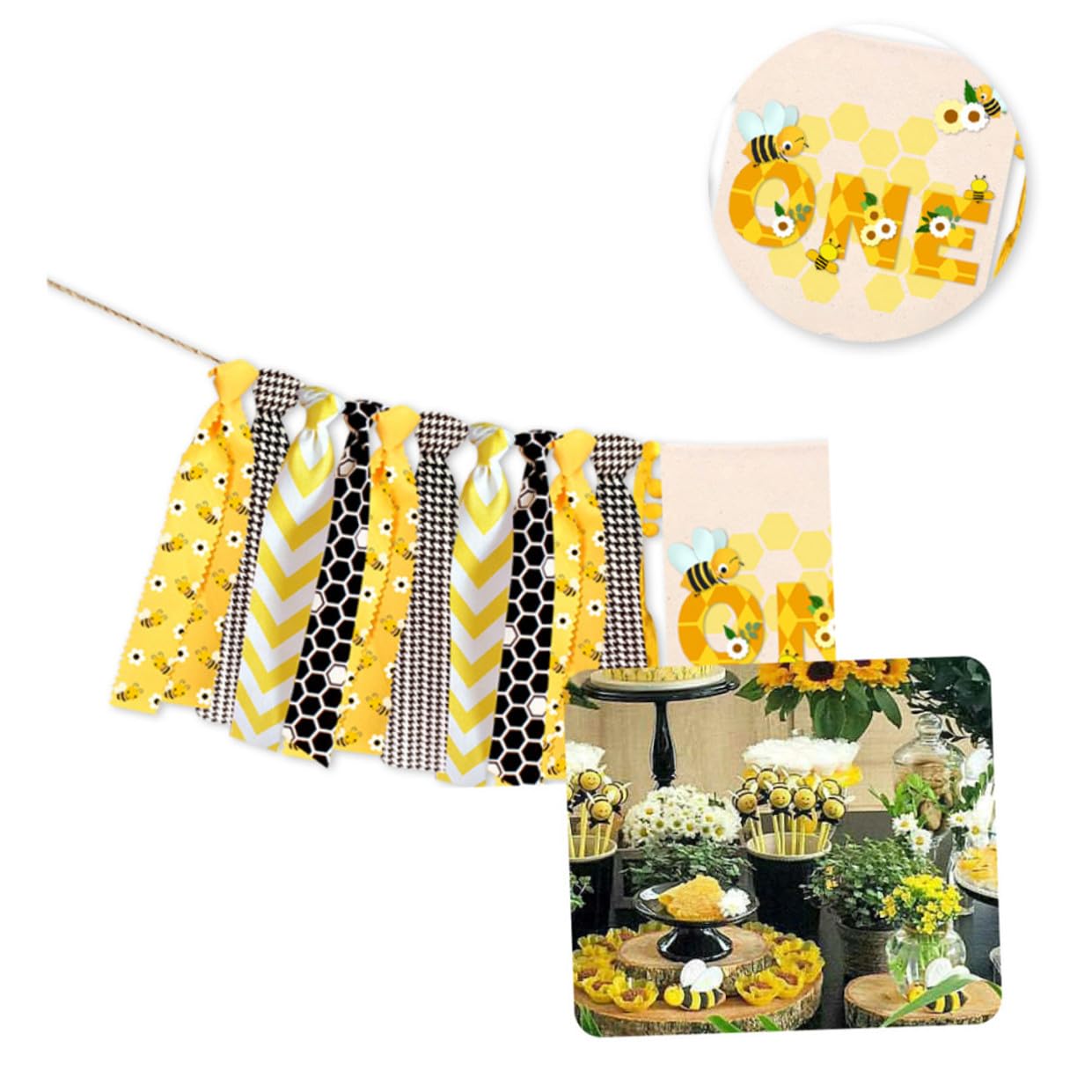 Abaodam 3pezzi Banderina Decorativa Per Compleanno Tema Api Per Striscione Per Prima Festa Di Compleanno Decorazioni Versatili Per Interni Ed Esterni Riutilizzabile e Facile Da Installare