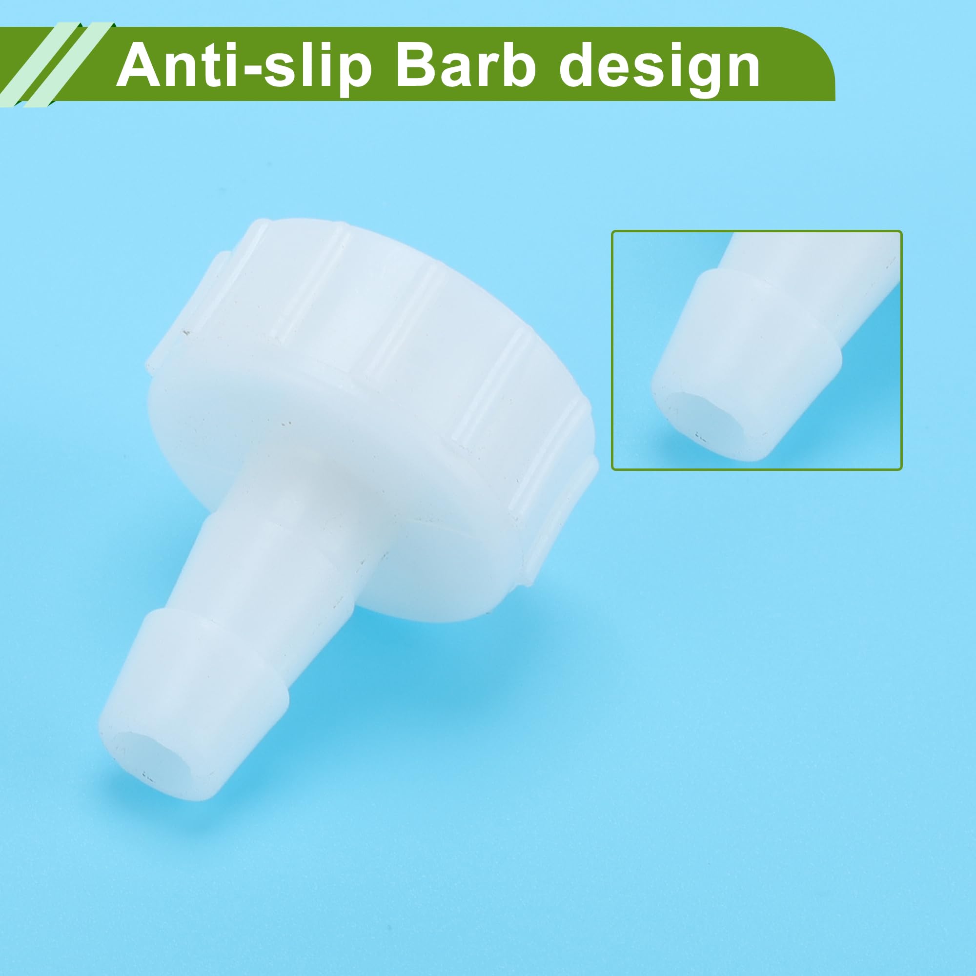 HOPESPANNER Plastic Hose Barb Fitting 5/16" Hose ID G1/2" Thread Female Barb Fitting Plastic 4 Pcs, White, 5/16"-G1/2" - Image 4
