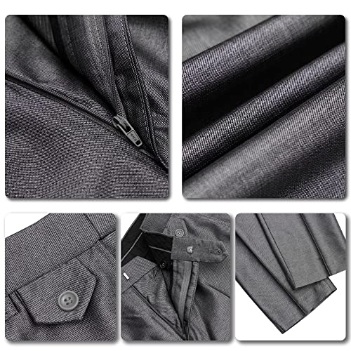 Mage Male Men's 2 Piece Solid Suit Two Button Notch Lapel Collar Slim Fit Formal Wedding Prom Tuxedo Party And Pants Grey #TOP5
