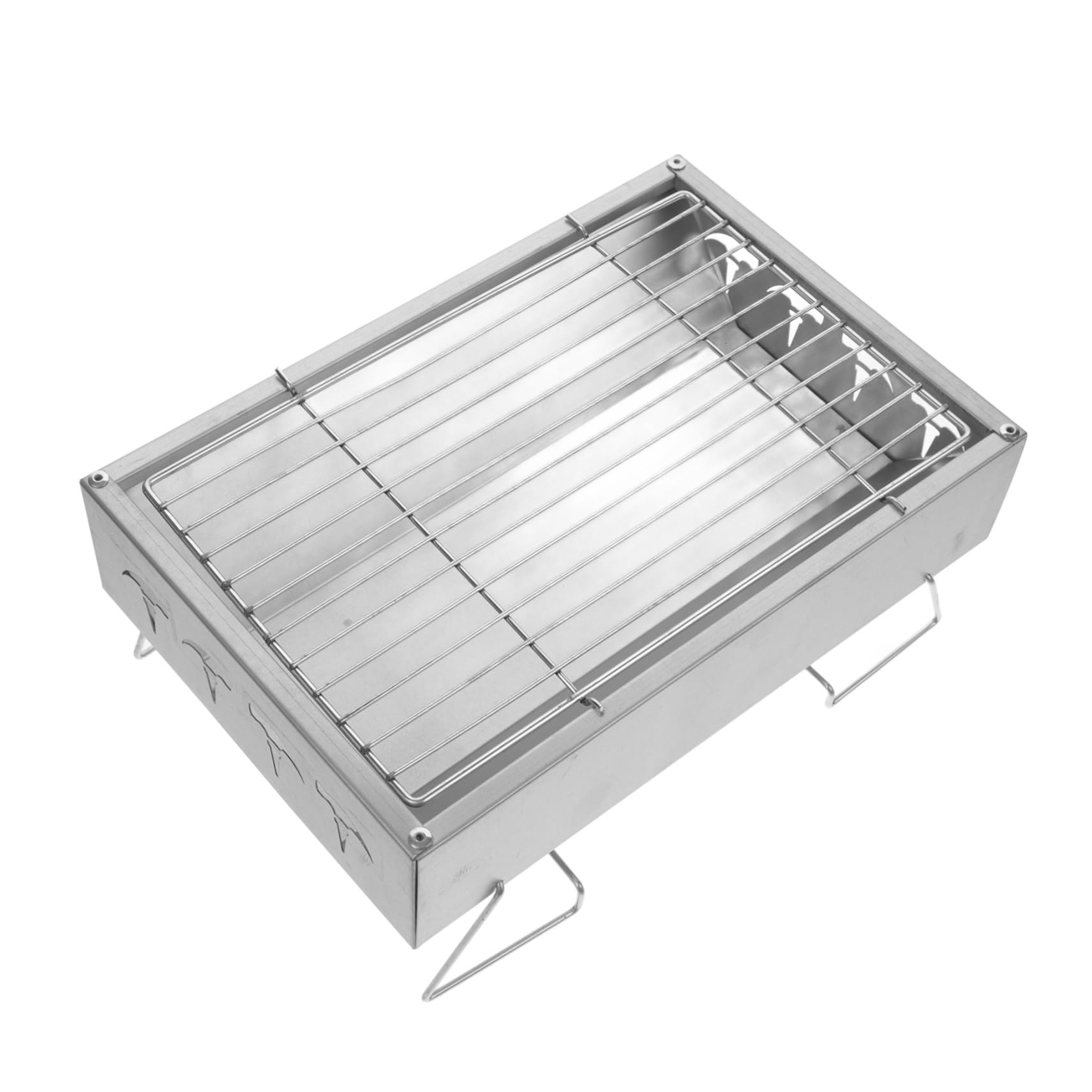 POPETPOP Foldable Bbq Grill for Outdoor Cooking Compact Camping Barbecue Stove Lightweight and Durable Design for Traveling Picnics and Tailgating Events