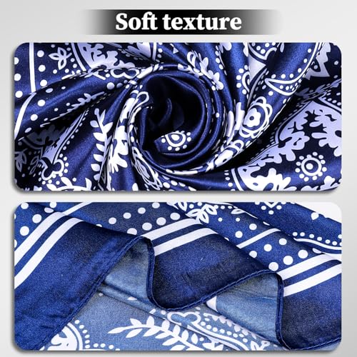 Giantree Women Square Satin Head Scarves, 35" Large Soft Square Scarf Bandana3