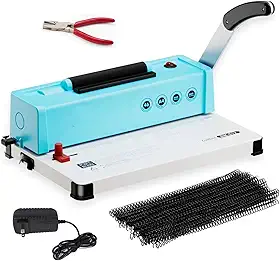 Kit Encadernadora 3x1 Wire-o 34 Furos Fura 12 Folhas + 100 Argolas Metálicas A4