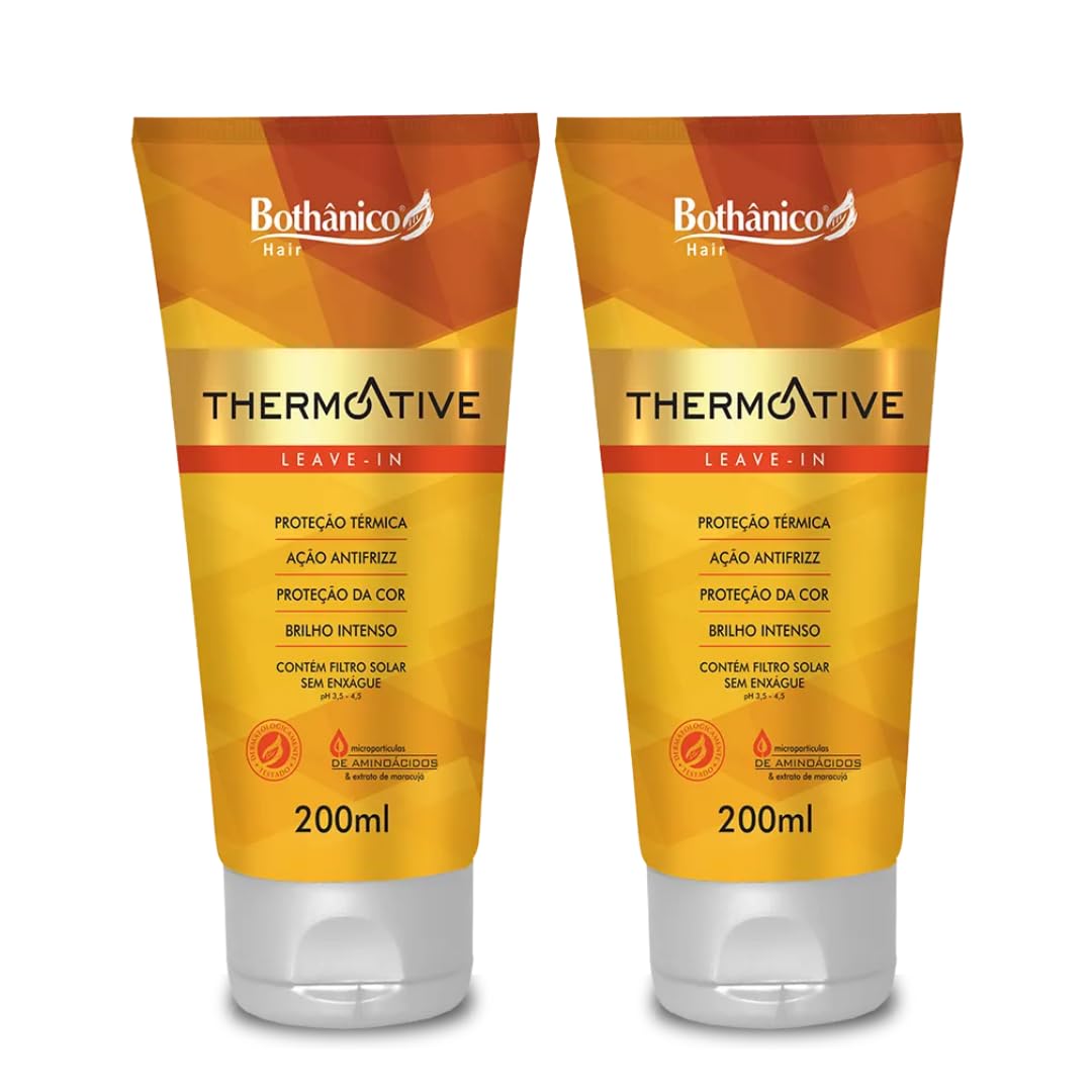 Bothânico Hair Cosméticos Kit 2 Leave In Thermoactive 200ml - Protetor Térmico, Filtro
