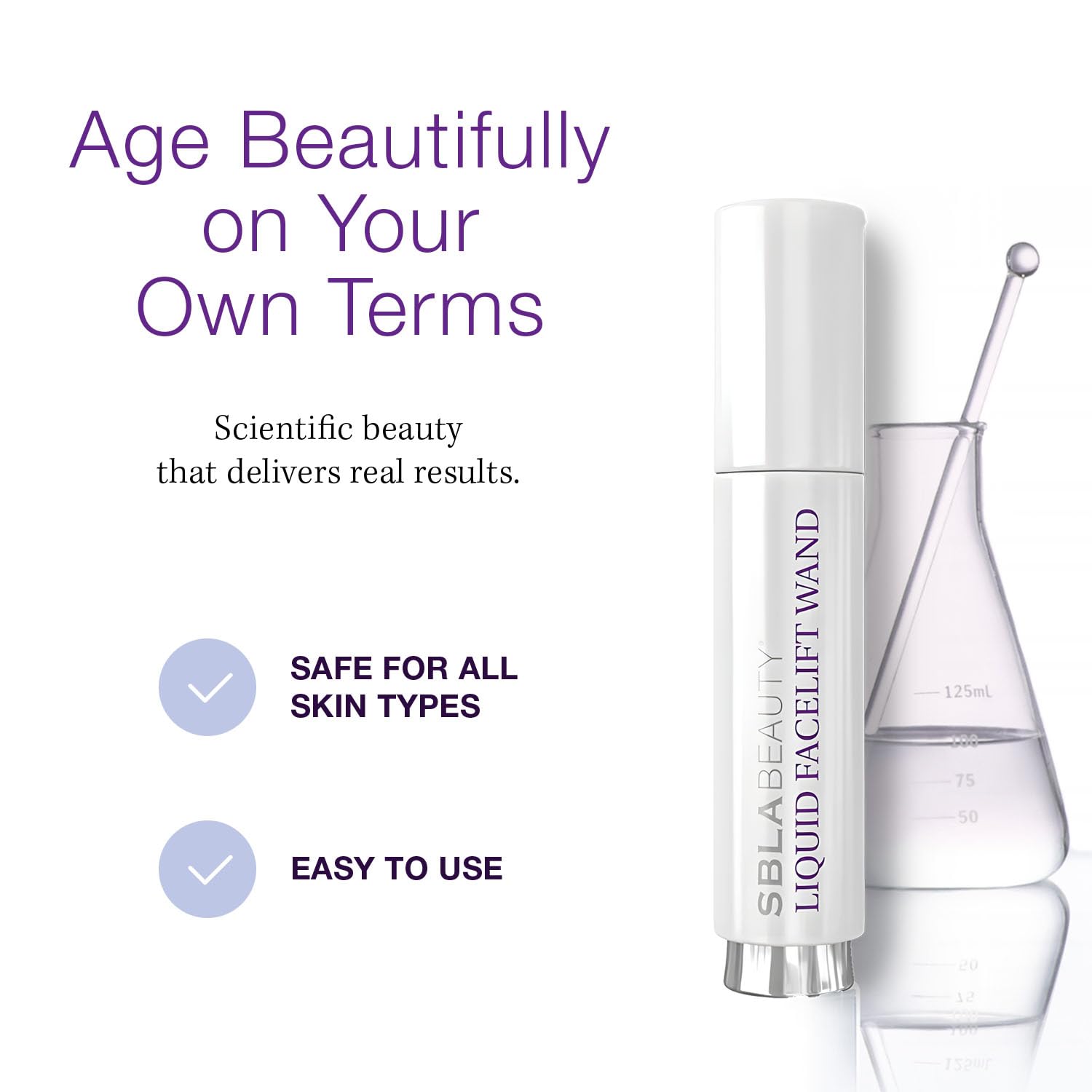 SBLA Liquid Facelift Wand Scientifically Proven Anti-Aging Serum Relaxes Facial Muscles & Eliminates Lines Non-Invasive Lift & Contour Plumps Skin & Boosts Collagen