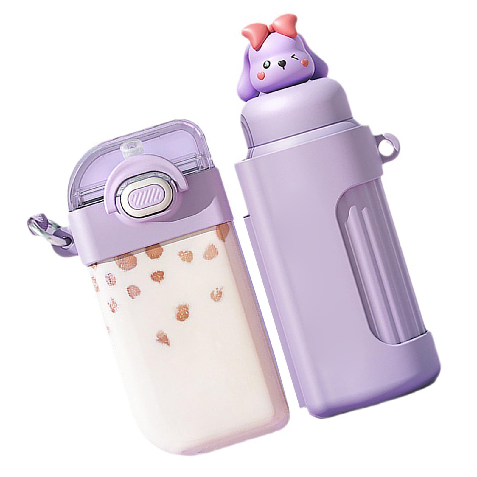 Cocoarm Borraccia per Doppia Bevanda, Borraccia per PC con Cannuccia da 400 Ml più 320 Ml, Design a Doppio Uso Segmentato a Tenuta Stagna, Tazza Portatile di Grande capacità per Viaggi Scolastici