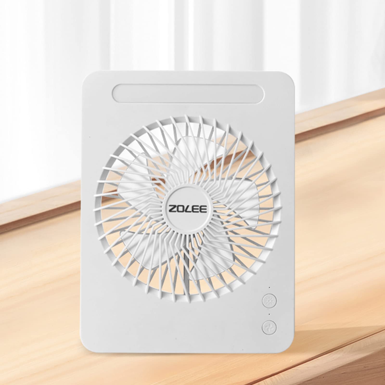 Petit ventilateur de table électrique 2400 mAh avec lampe LED rechargeable