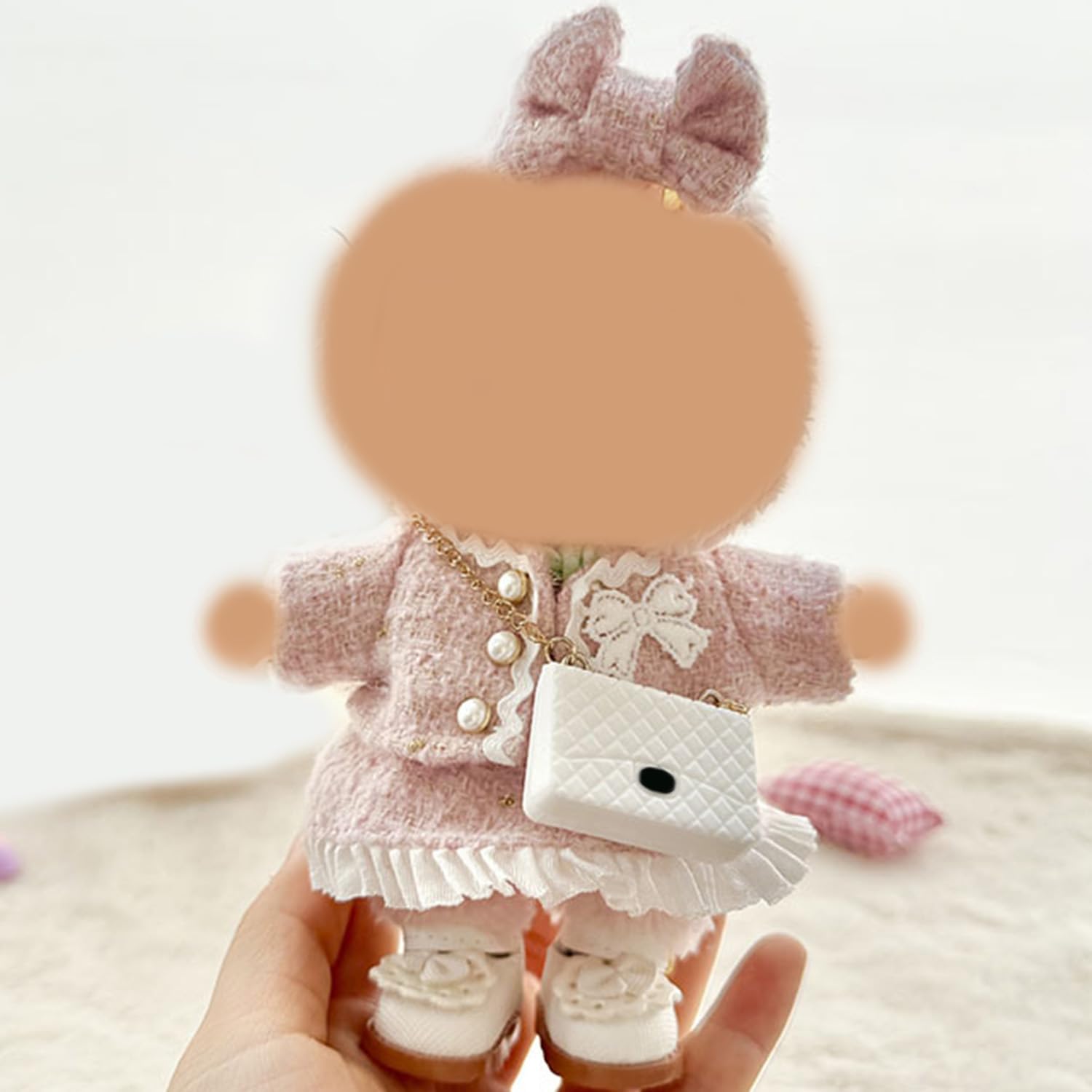 Clothes Suitable for 17cm Dolls Skirt Clothes Accessories(No Doll), Fashion Bow Outfit Suitable for 6.69inch (17cm) Doll Soft Clothing Replacement