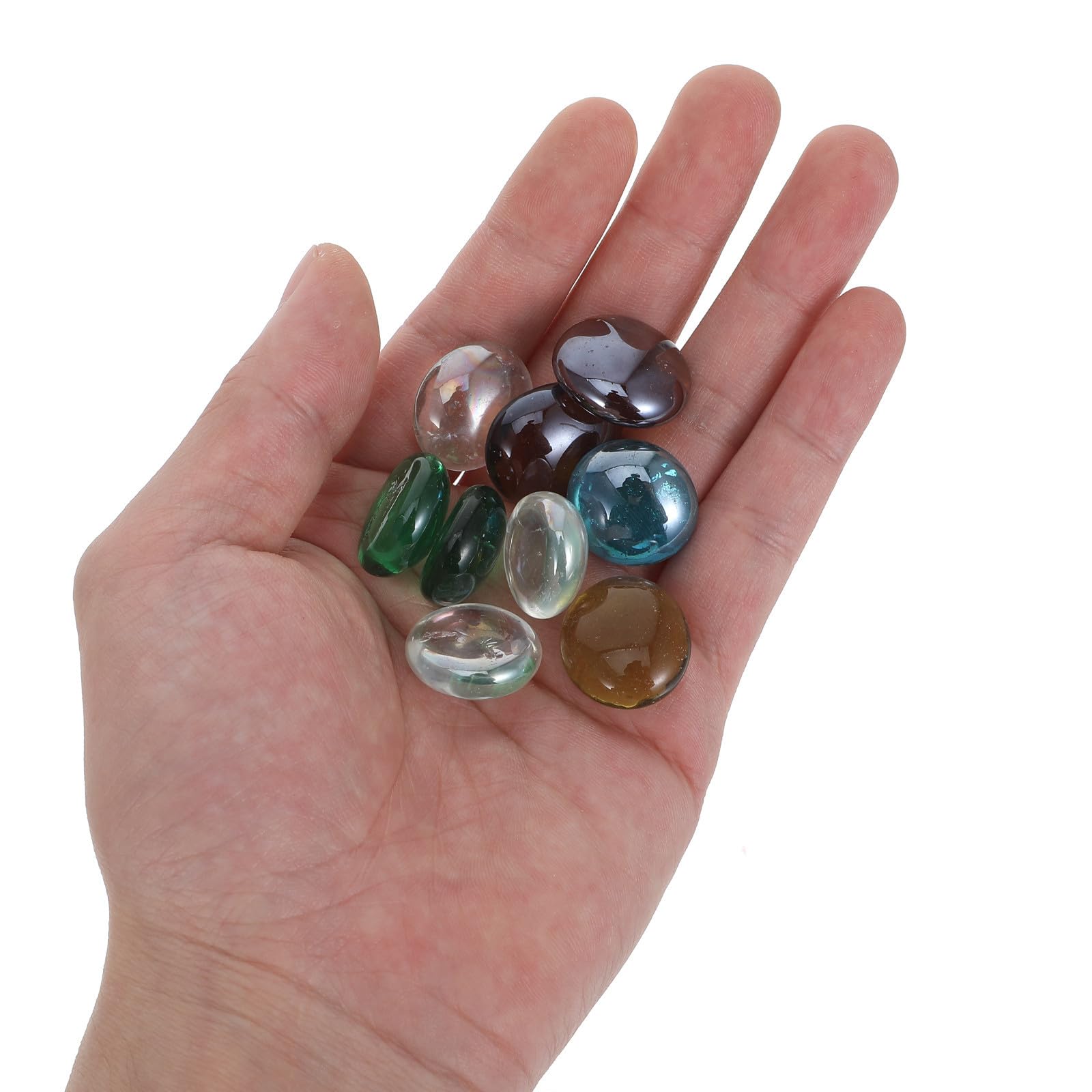 Guijarros de Vidrio de Colores para Jardín, 1800g, Vidrio