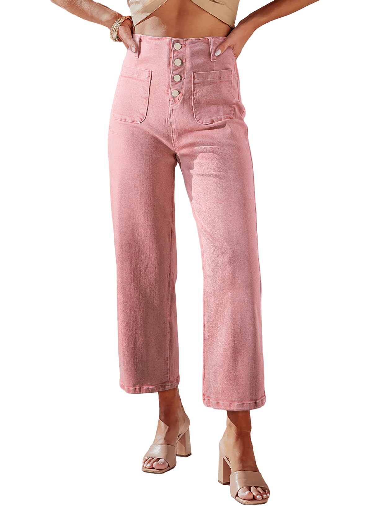 Sidefeel Women's Wide Leg Jeans High Waisted Jeans, | Stretchy Denim Pants, Loose, School, Trendy Clothes, Casual Work Outfits, Teacher Outfits, Straight Leg