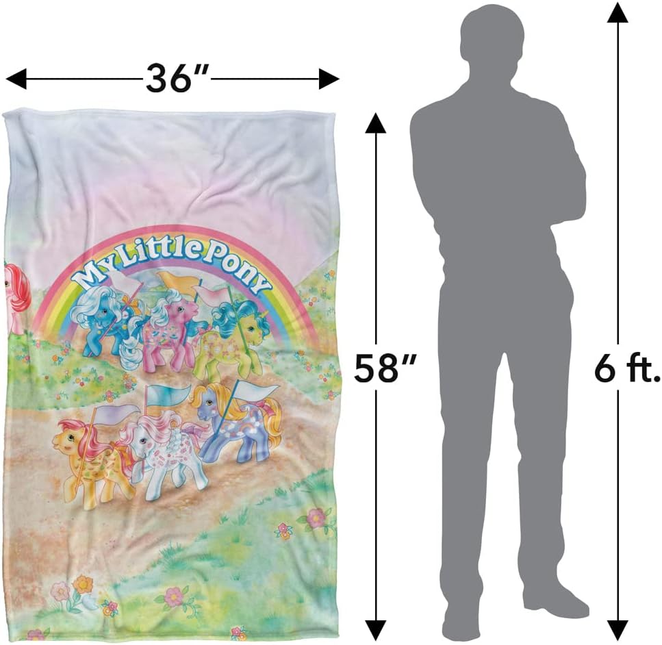 My Little Pony Retro Classic Ponies Kids Silky Touch Blanket, 36" x 58"