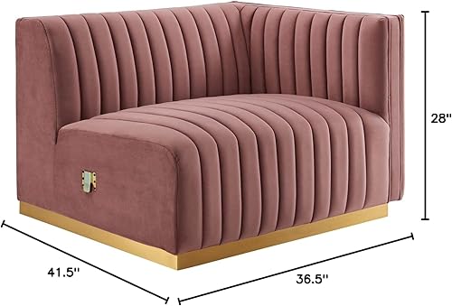 Miniatura 183 de Modway Conjure - Sofá seccional tapizado de terciopelo de alto rendimiento, con canal, silla sin brazos en negro y gris Negro-Gris,Negro