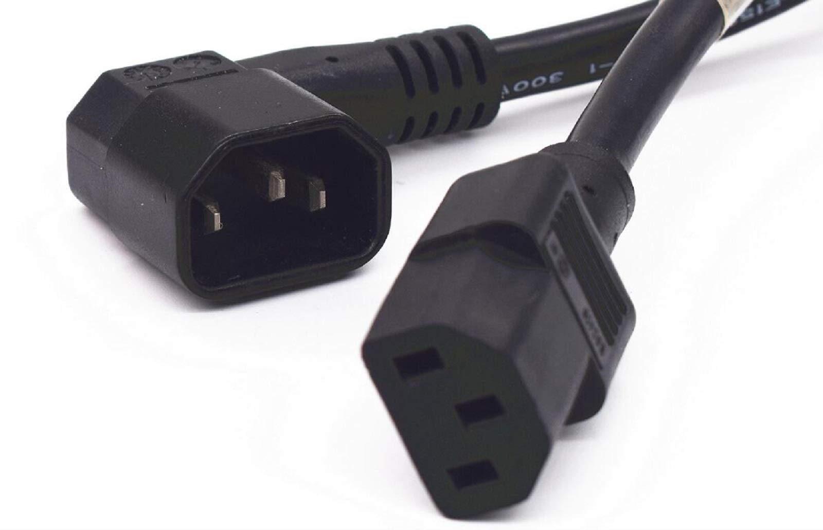 Toptekits C13 C14 Cable Short Power Cord,IEC 320 C13 Female to 90 Degree Angle C14 Male UPS Power Supply Computer Extension Cord Replacement,Elbow Plug PDU Power Cord Right Angle IEC Cable (3.3ft/1m)