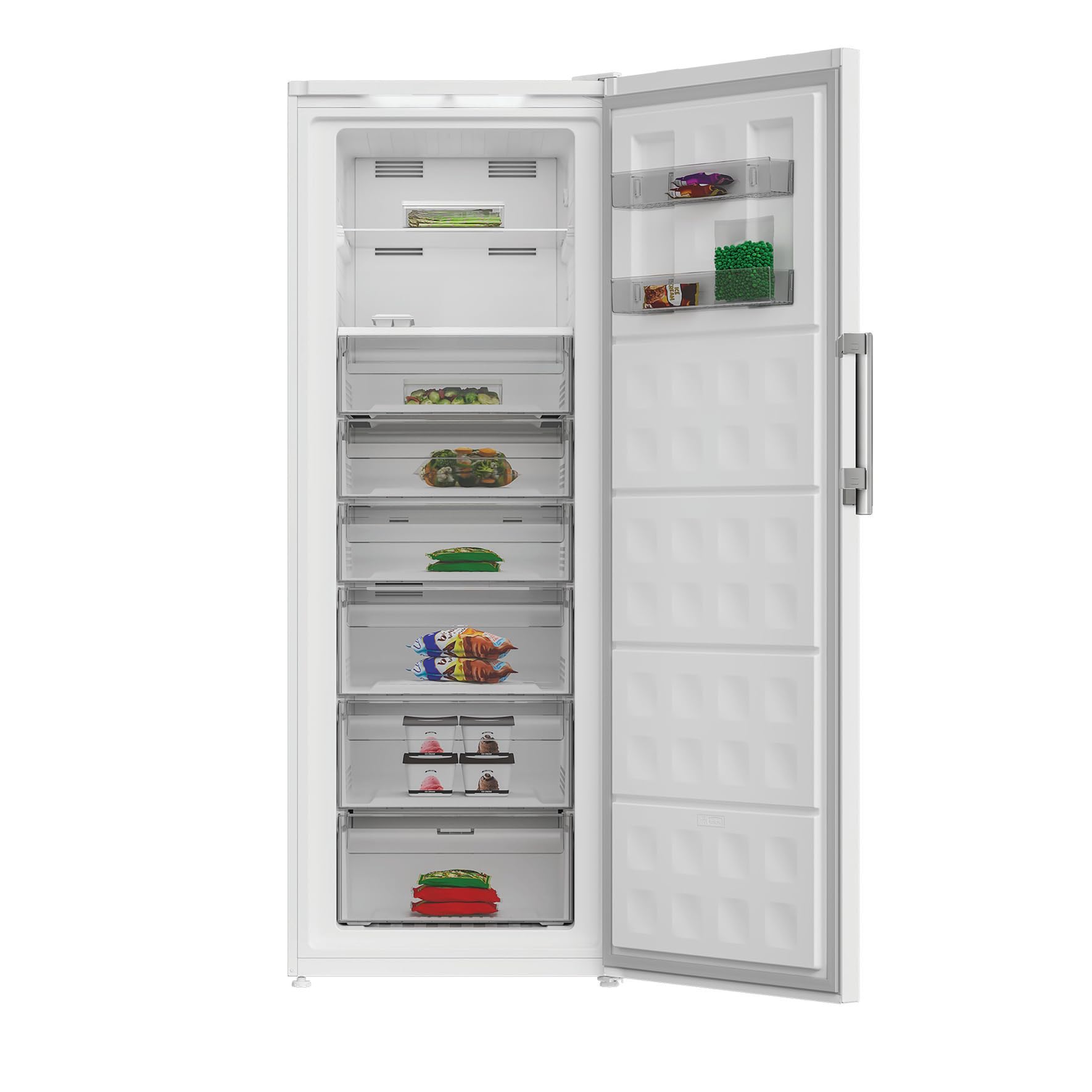 Bauknecht GKN WC19170D NoFrost Gefrierschrank, 404 l Nutzinhalt, 191 cm Höhe, Multi Zone, HomeWhiz App-Steuerung, Supergefrierfunktion, Soft Opening, leise 38 dB, Weiß