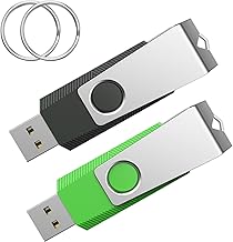 Wooolken USB Stick 4GB 2.0 2 Pack Black Green USB Flash Drive for PC/Laptop/Smart TV/Car, High Quality Data Storage