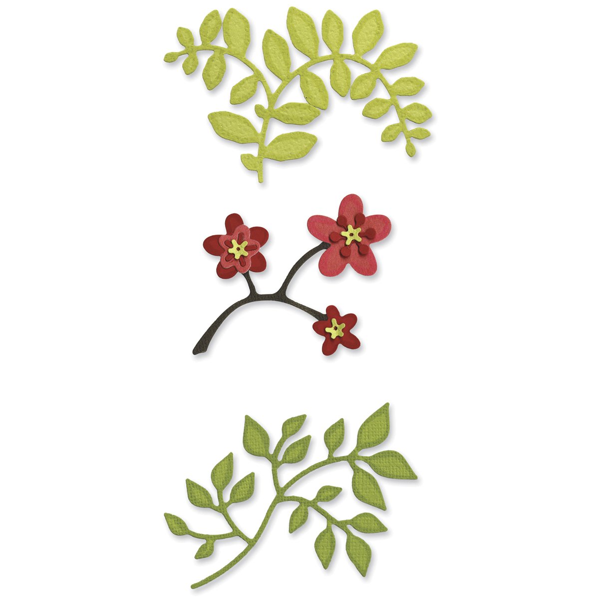 Sizzix Sizzlits Die Set 3/Pkg, Flowers, Branches & Leaves